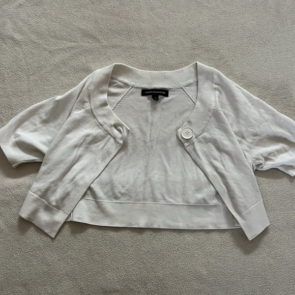 Express Vintage White Single Button Cropped Cardigan sz Small - Picture 4 of 4